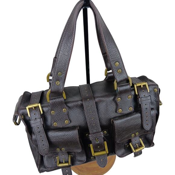 VTG British Mulberry Roxanne Brown Leather Handbag 1800s Victorian Steampunk - Picture 4 of 13